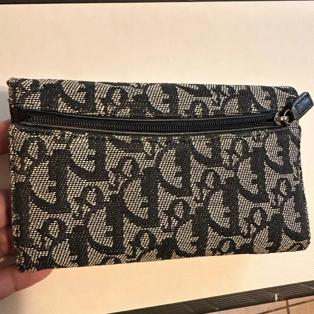 Dior Black and Cream Patterned Clutch